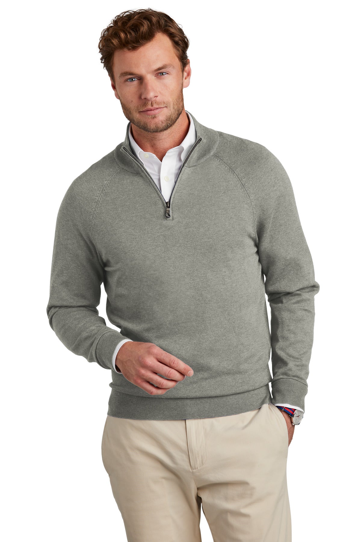 Photo of Brooks Brothers Polos/Knits BB18402  color  Light Shadow Grey Heather