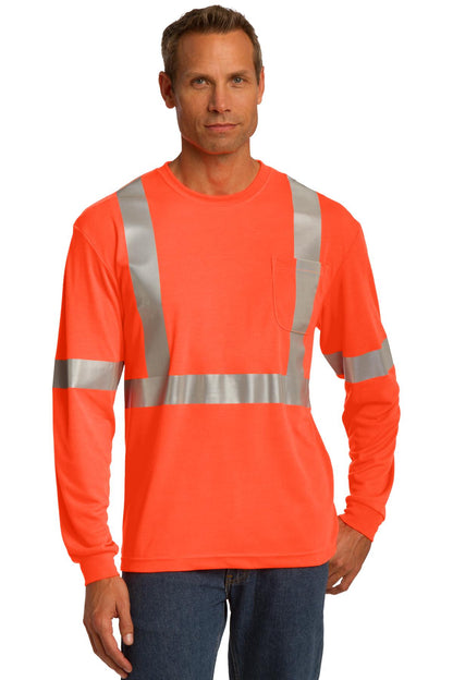 Photo of CornerStone T-Shirts CS401LS  color  Safety Orange/ Reflective