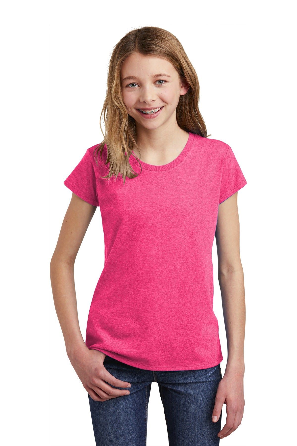 Photo of District T-Shirts DT6001YG  color  Fuchsia Frost