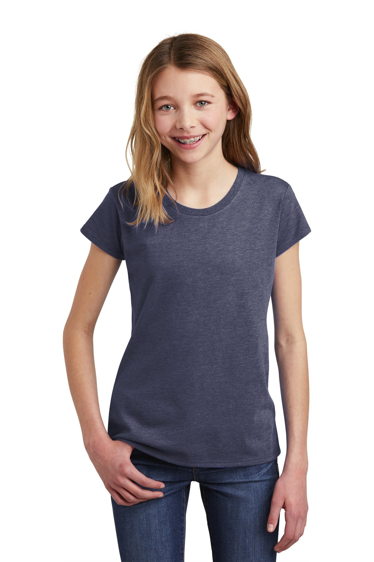 Photo of District T-Shirts DT6001YG  color  Heathered Navy