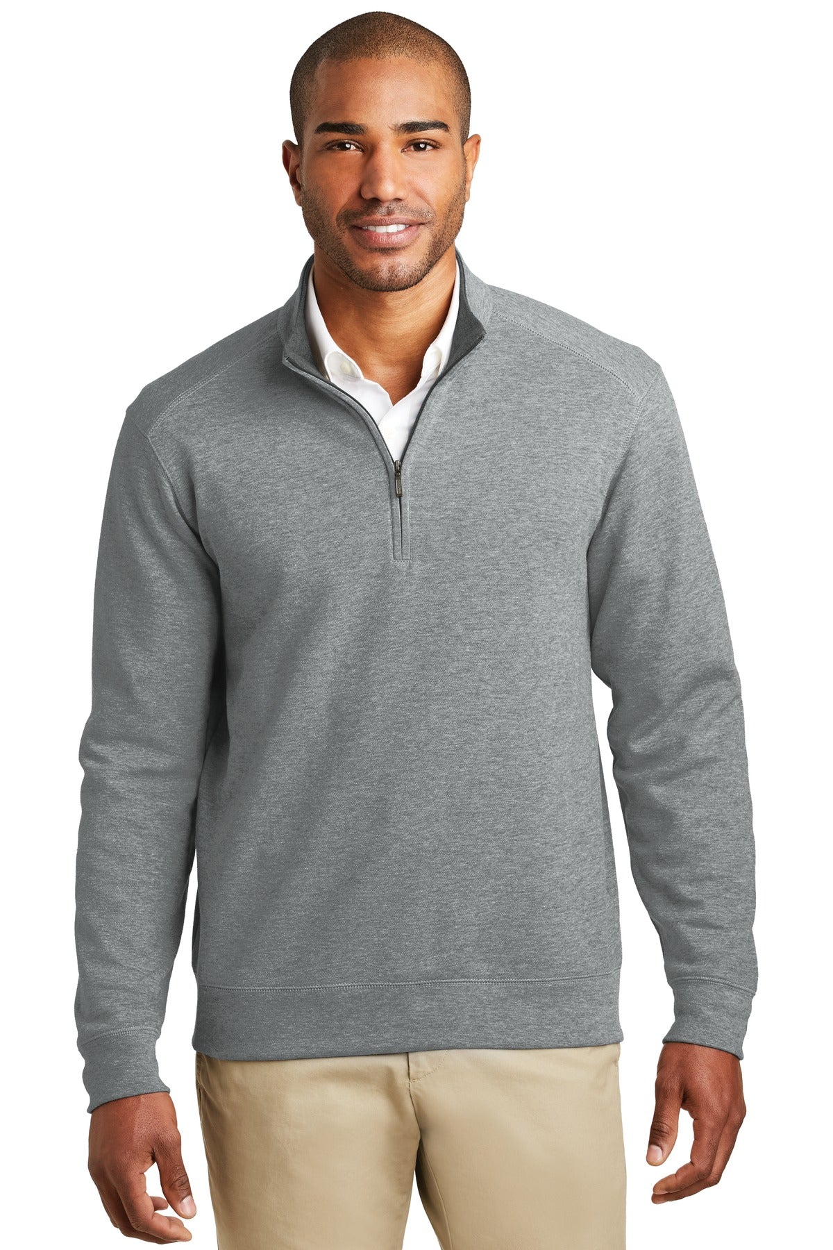 Photo of Port Authority Polos/Knits K807  color  Medium Heather Grey/ Charcoal Heather