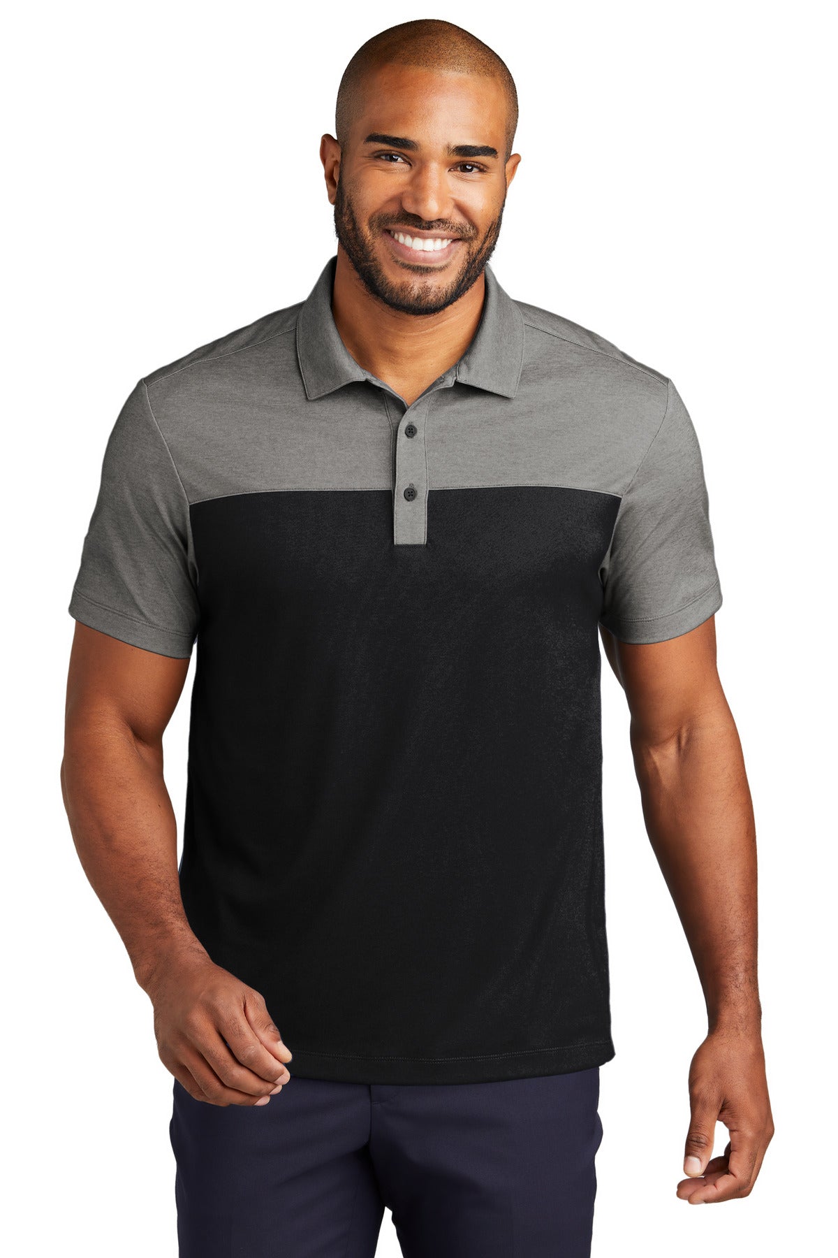 Photo of Port Authority Polos/Knits K831  color  Deep Black/ Charcoal Heather