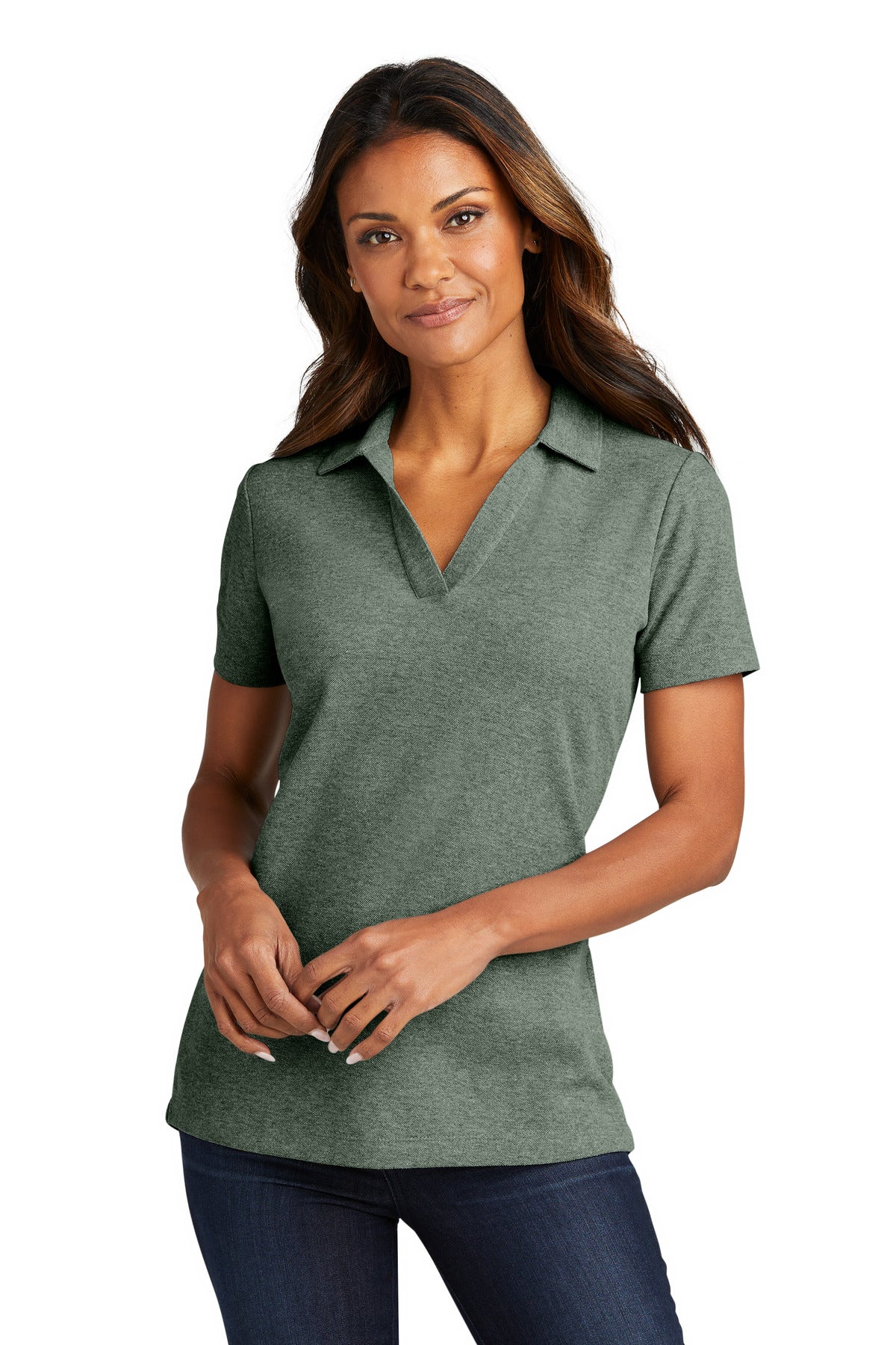 Photo of Port Authority Ladies LK867  color  Dark Green Heather