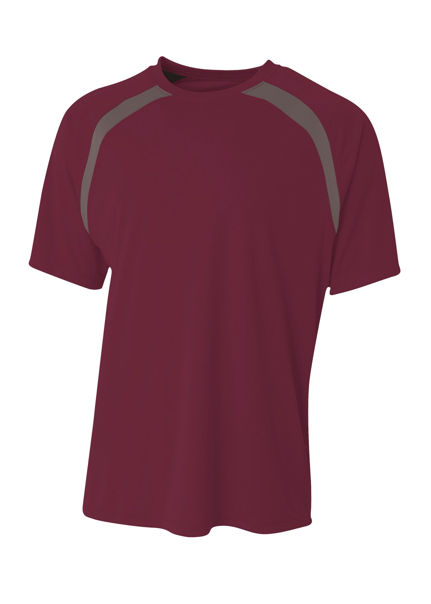Photo of A4 SHIRTS N3001  color  MAROON/GRAPHITE