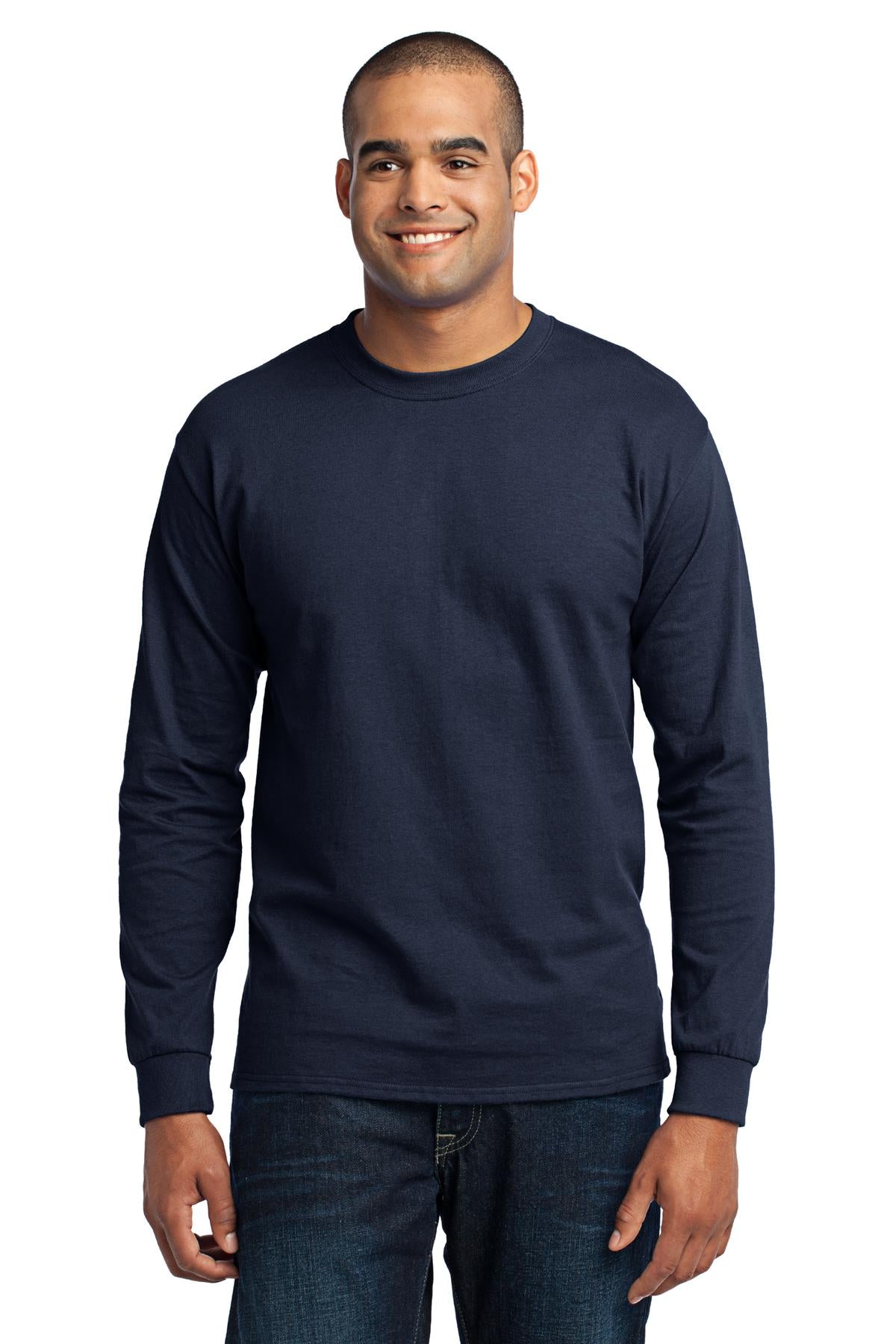Photo of Port & Company T-Shirts PC55LS  color  Navy