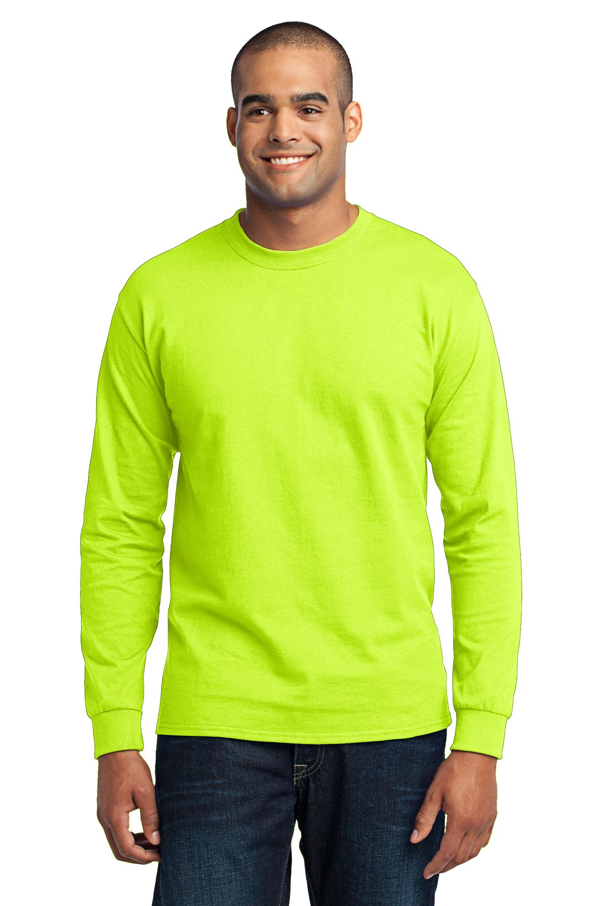 Photo of Port & Company T-Shirts PC55LS  color  Safety Green