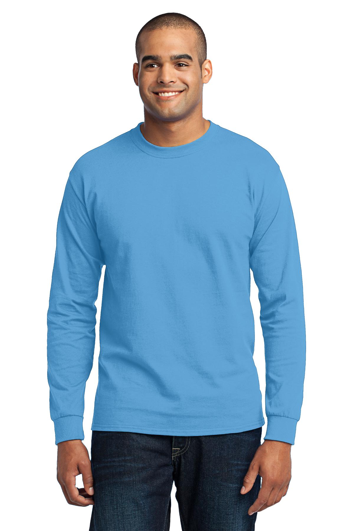 Photo of Port & Company T-Shirts PC55LS  color  Aquatic Blue