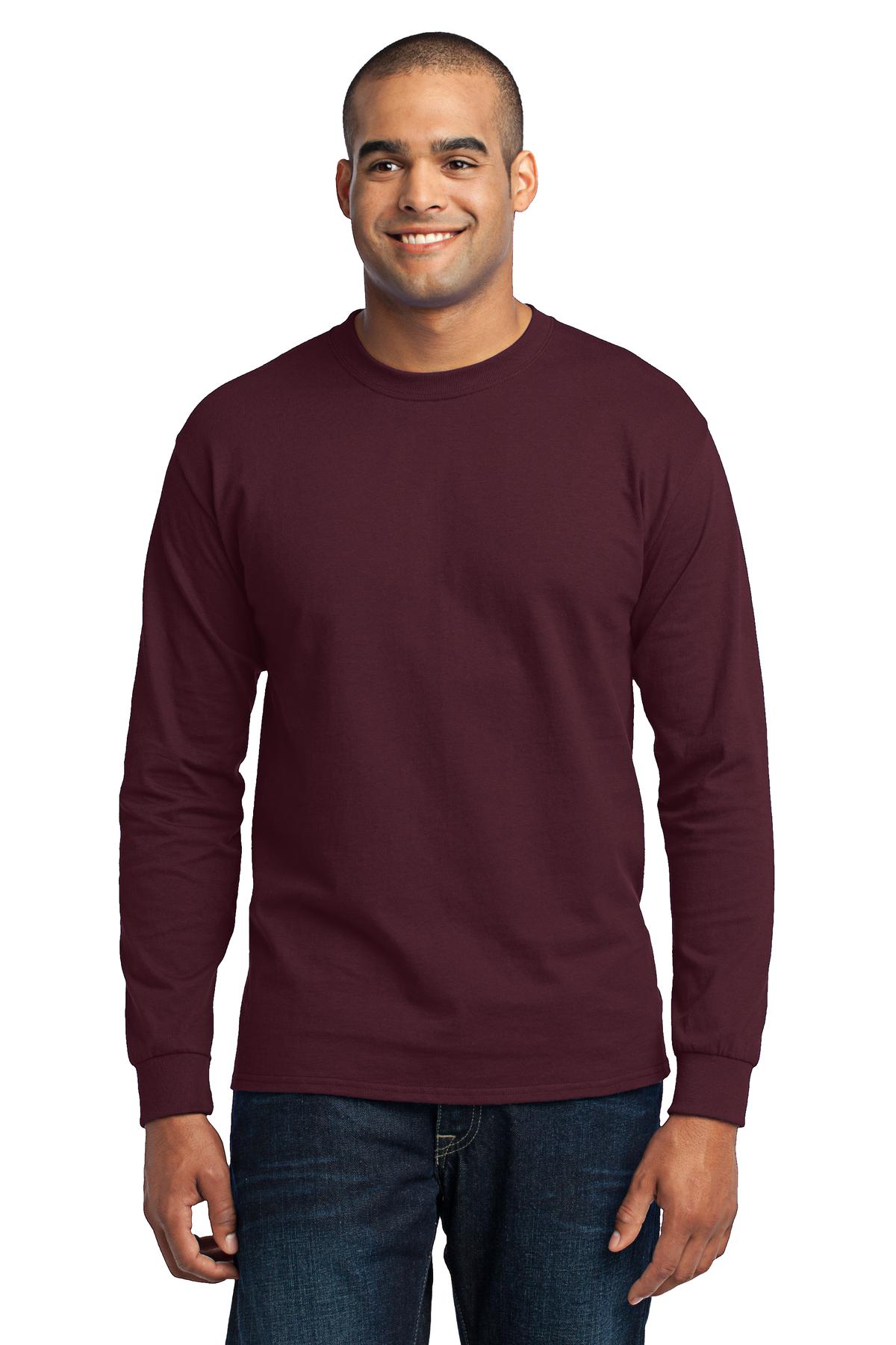 Photo of Port & Company T-Shirts PC55LS  color  Athletic Maroon