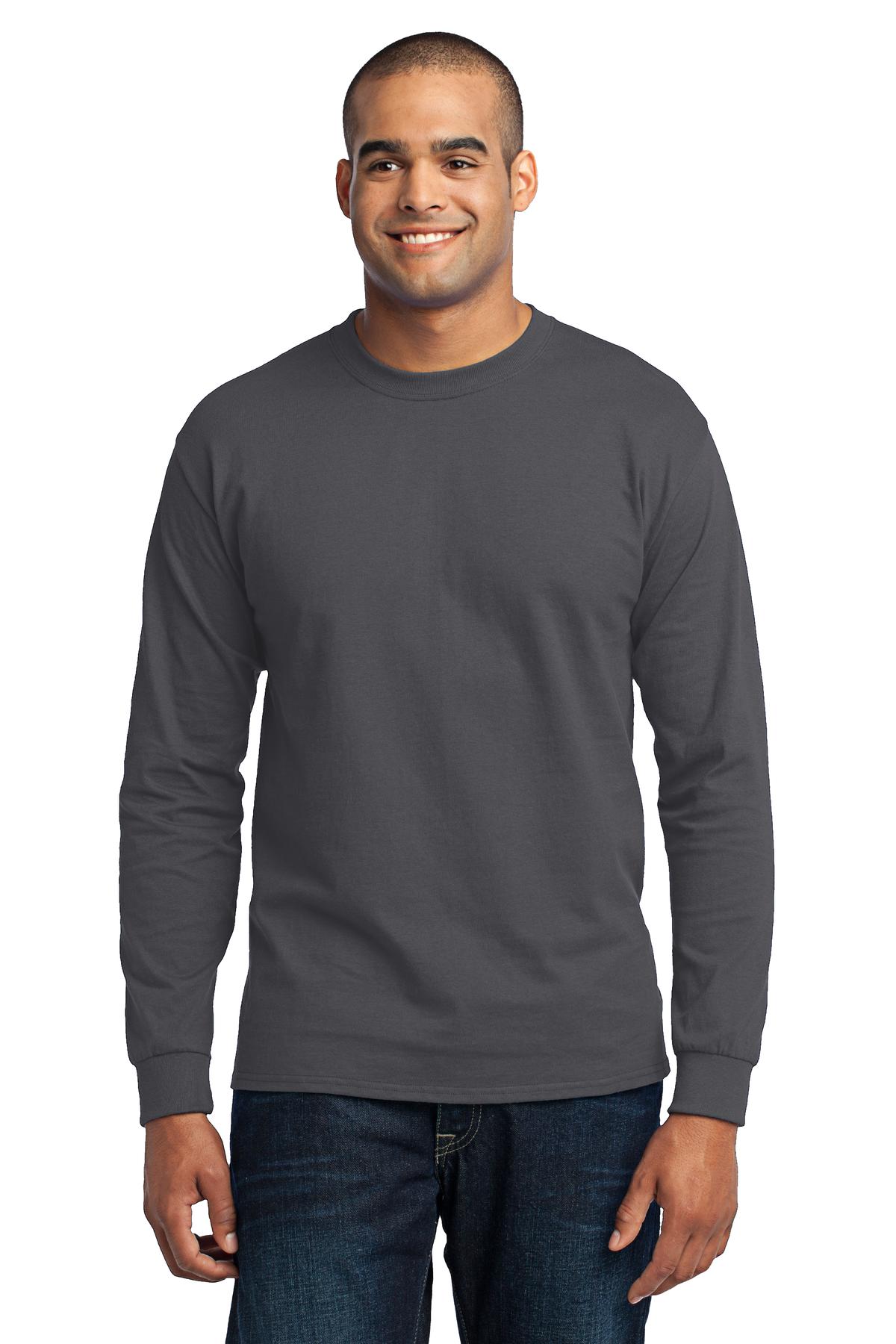 Photo of Port & Company T-Shirts PC55LS  color  Charcoal