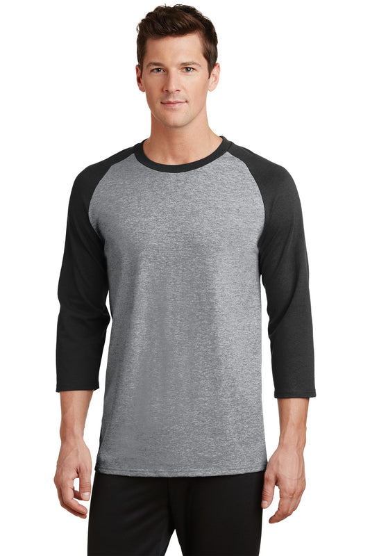 Photo of Port & Company T-Shirts PC55RS  color  Athletic Heather/ Jet Black