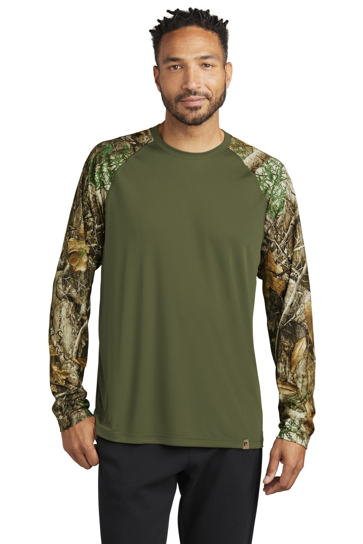 Photo of Russell Outdoors T-Shirts RU151LS  color  Olive Drab Green/ Realtree Edge