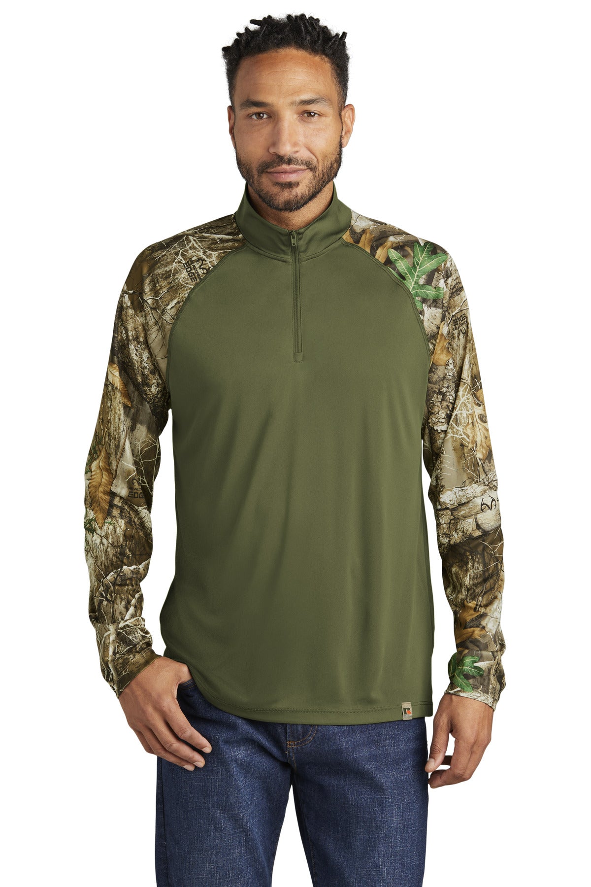 Photo of Russell Outdoors T-Shirts RU152  color  Olive Drab Green/ Realtree Edge