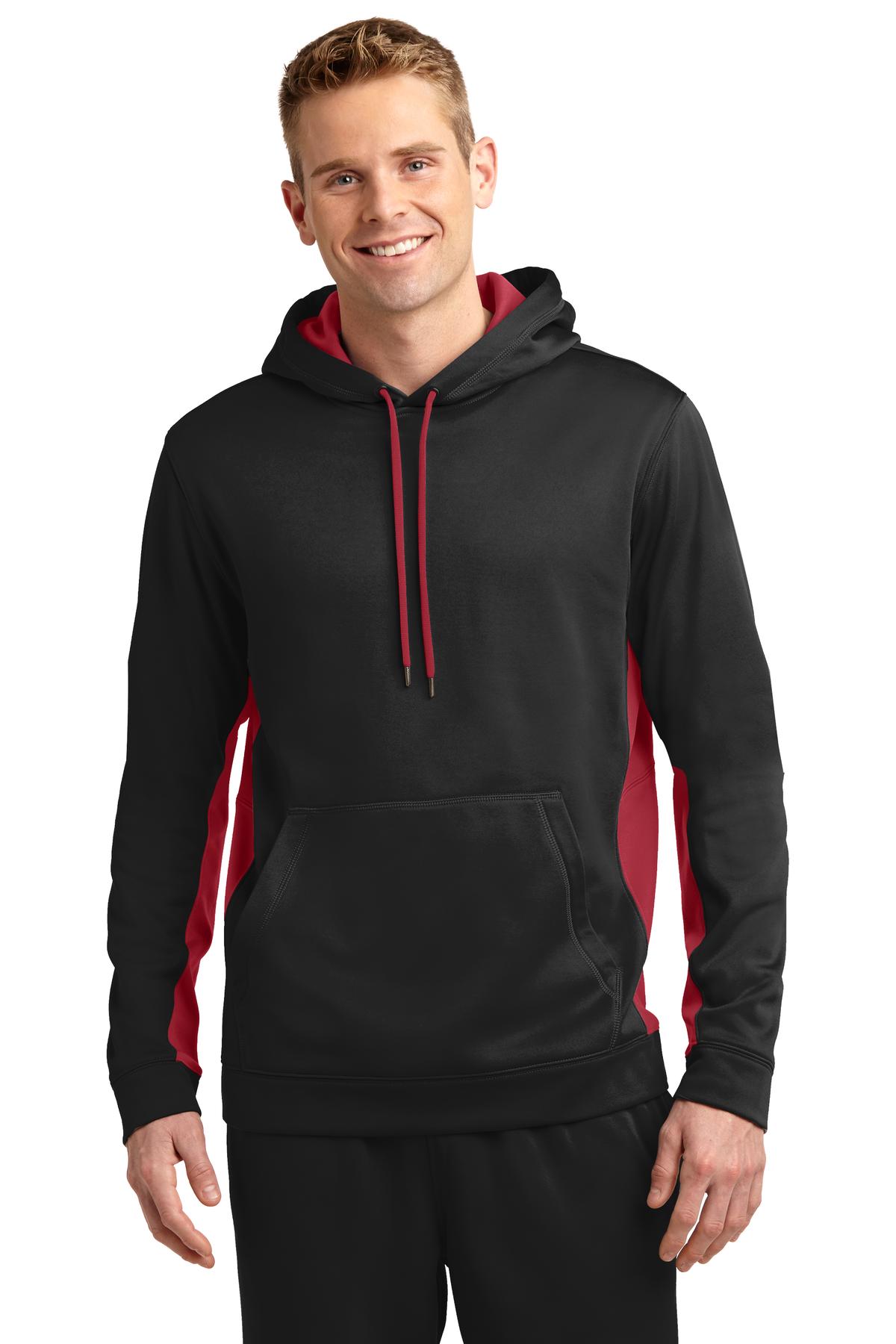 Photo of Sport-Tek Sweatshirts/Fleece ST235  color  Black/ Deep Red