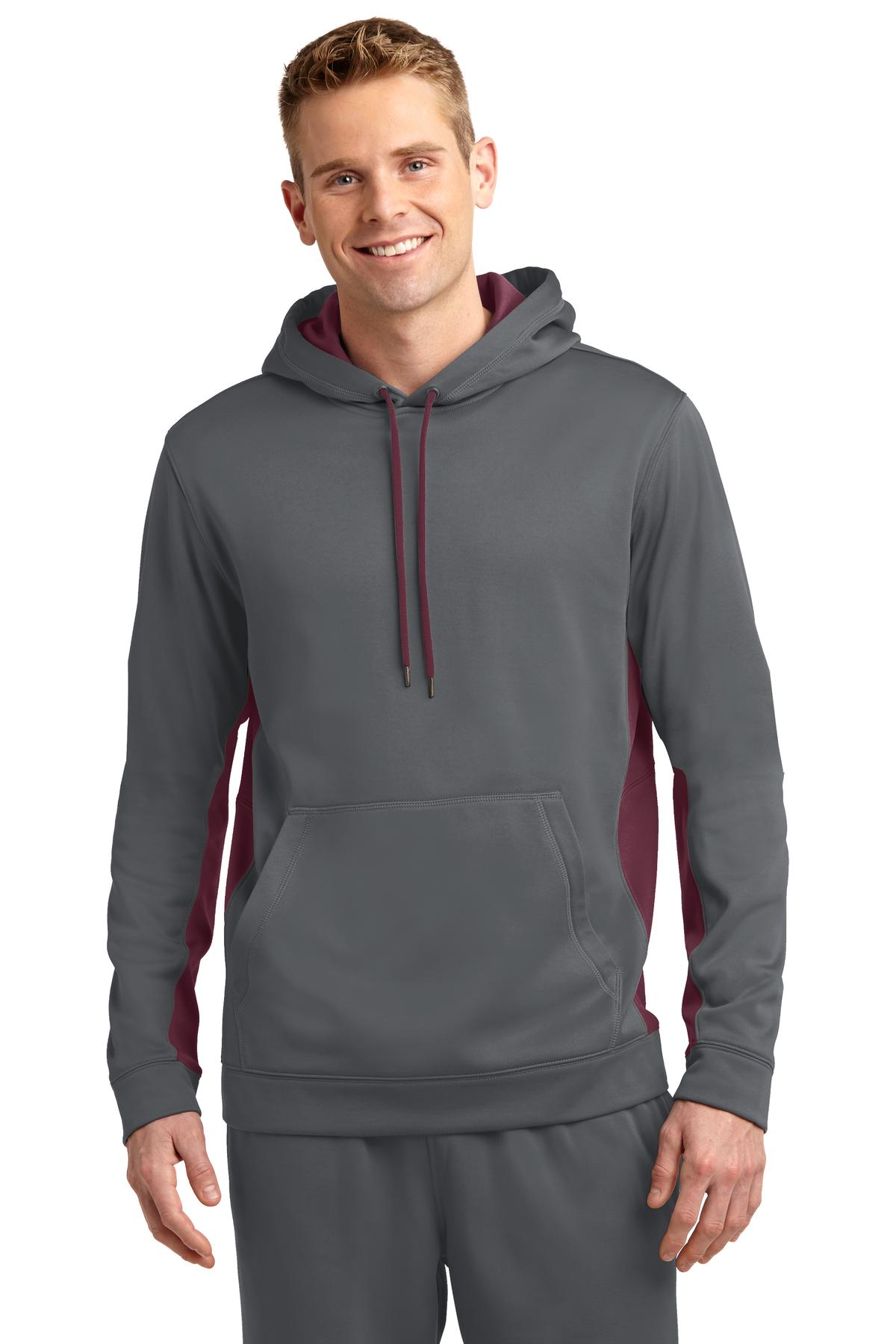 Photo of Sport-Tek Sweatshirts/Fleece ST235  color  Dark Smoke Grey/ Maroon