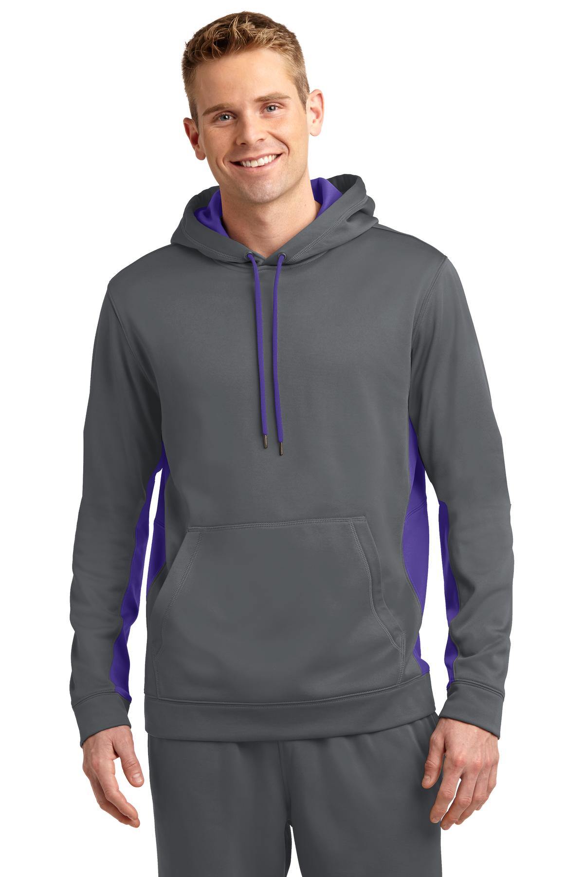 Photo of Sport-Tek Sweatshirts/Fleece ST235  color  Dark Smoke Grey/ Purple