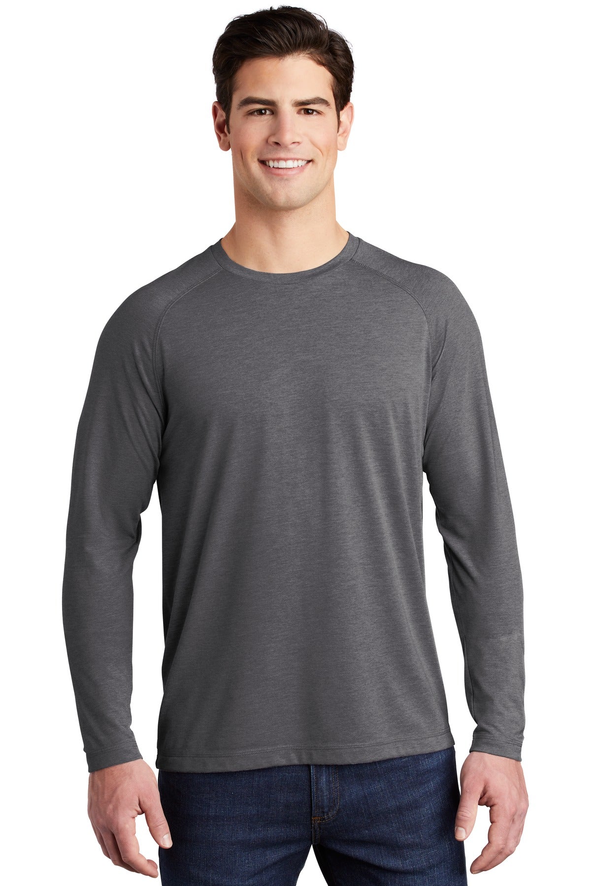Photo of Sport-Tek T-Shirts ST400LS  color  Dark Grey Heather