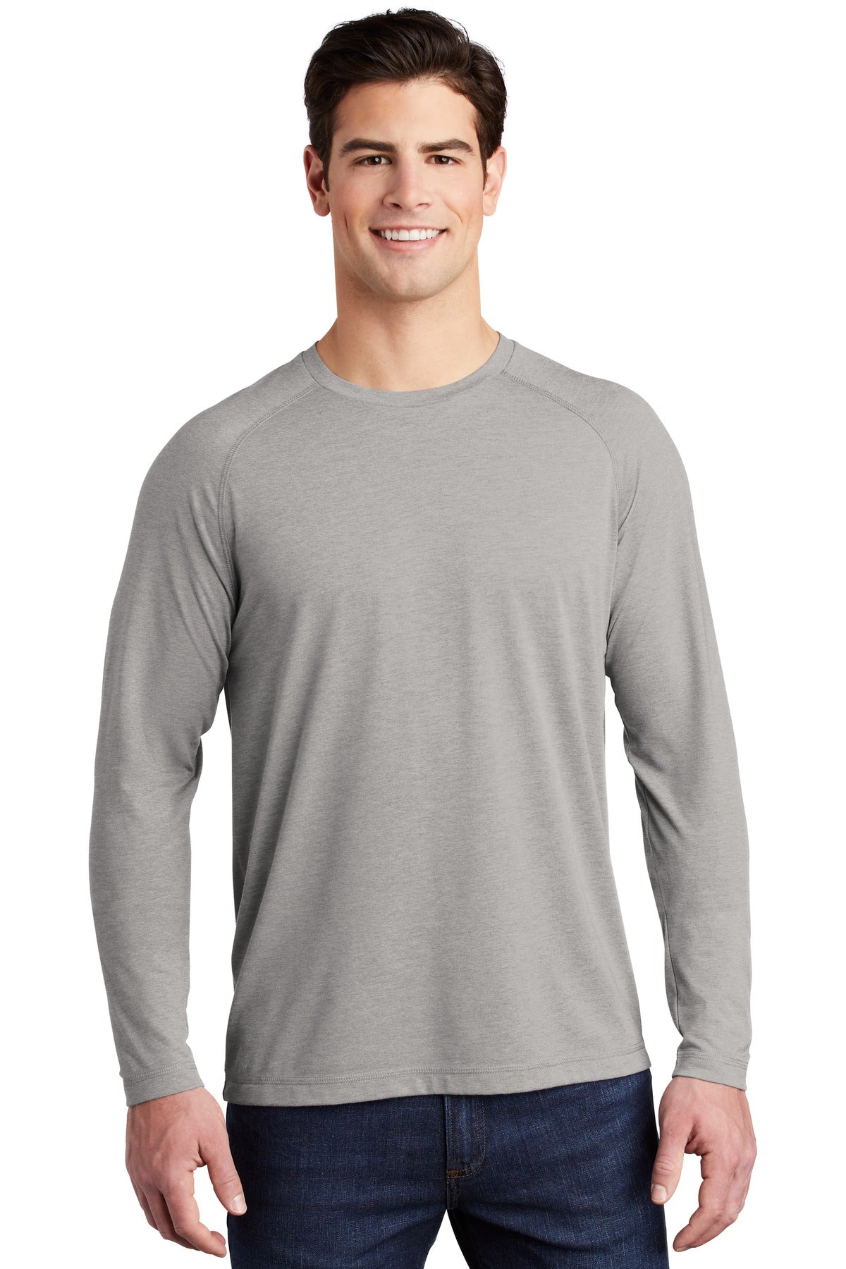 Photo of Sport-Tek T-Shirts ST400LS  color  Light Grey Heather