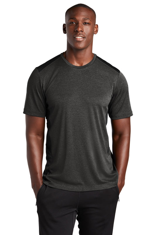 Photo of Sport-Tek T-Shirts ST465  color  Black Heather/ Black