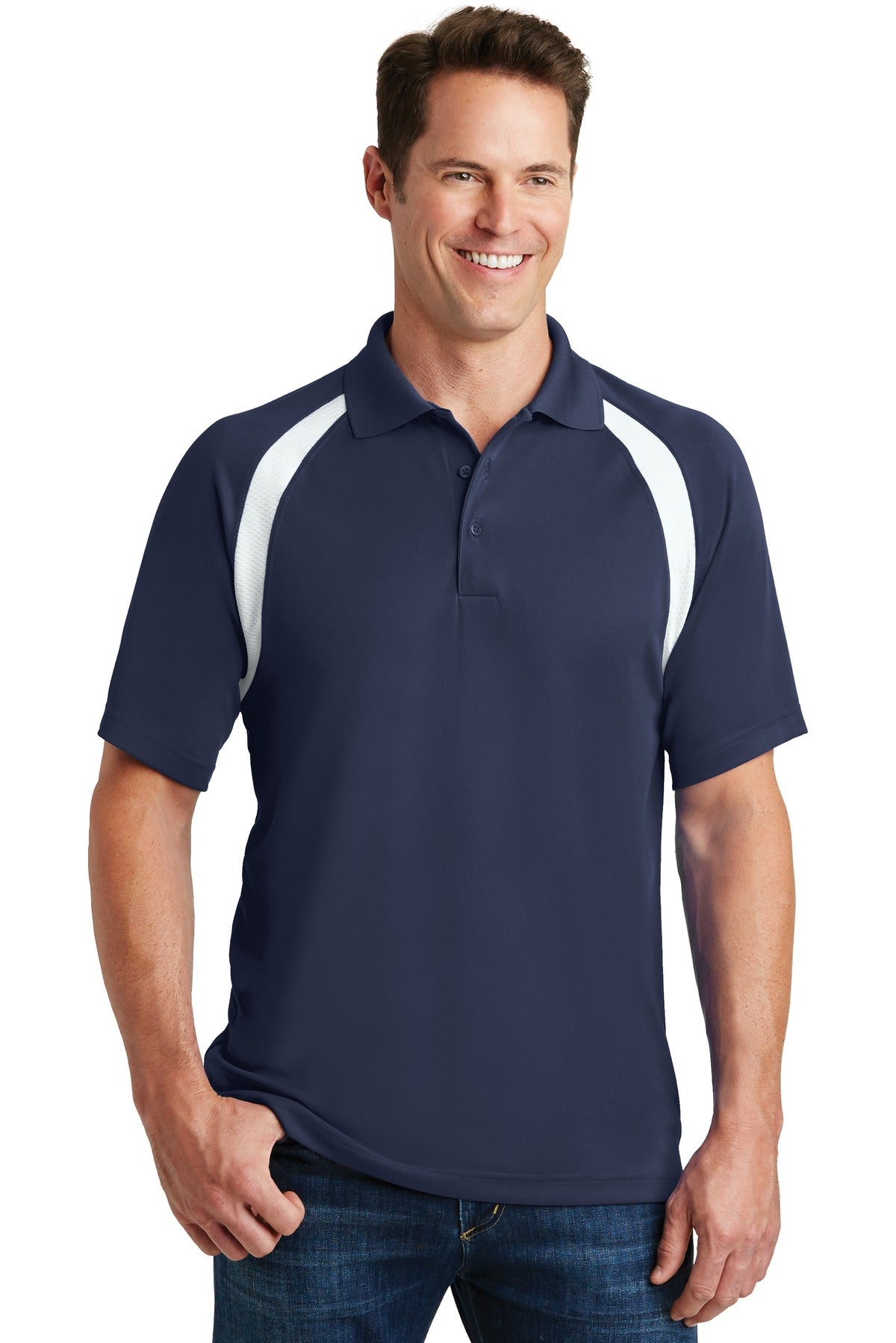 Photo of Sport-Tek Polos/Knits T476  color  True Navy/ White