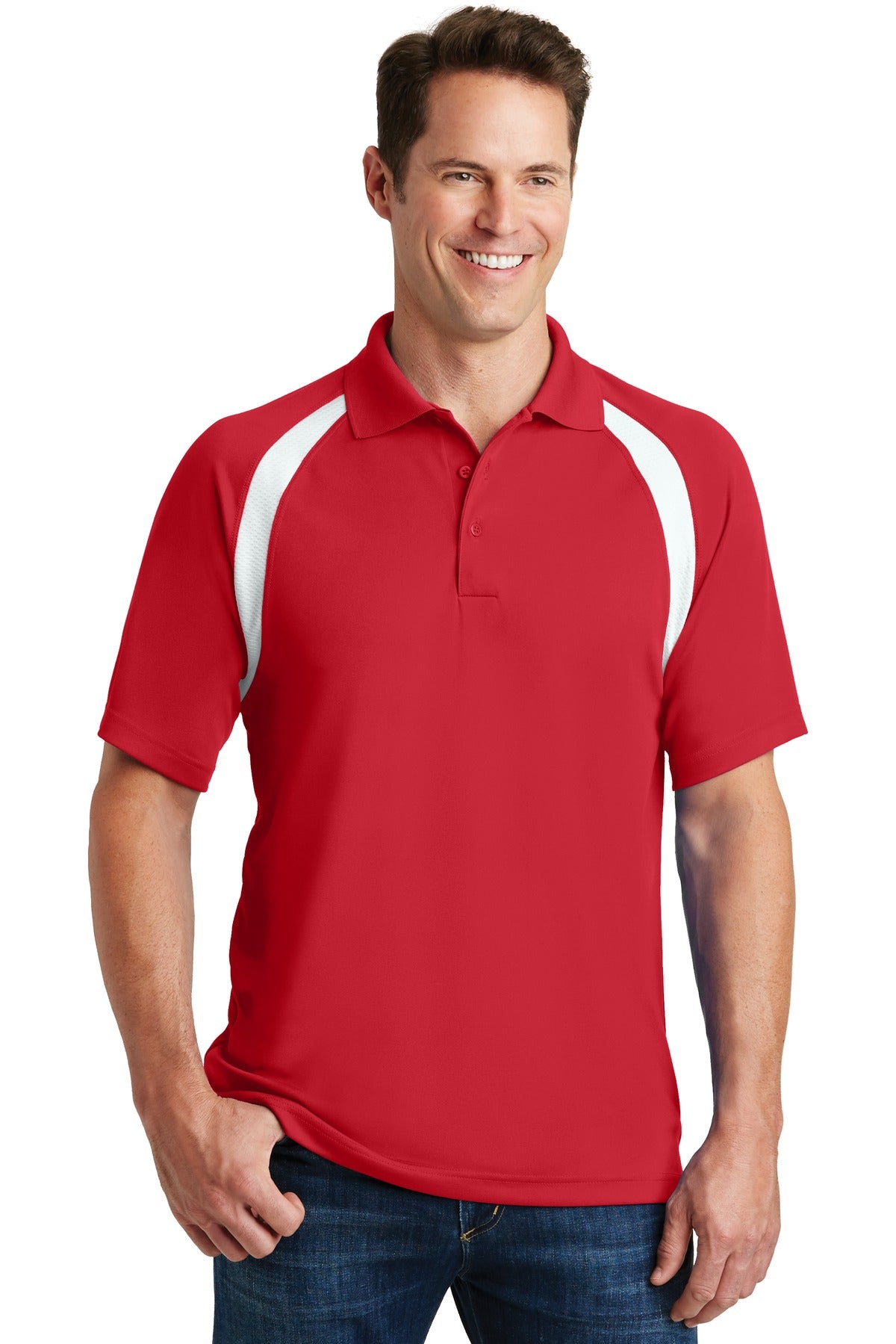 Photo of Sport-Tek Polos/Knits T476  color  True Red/ White